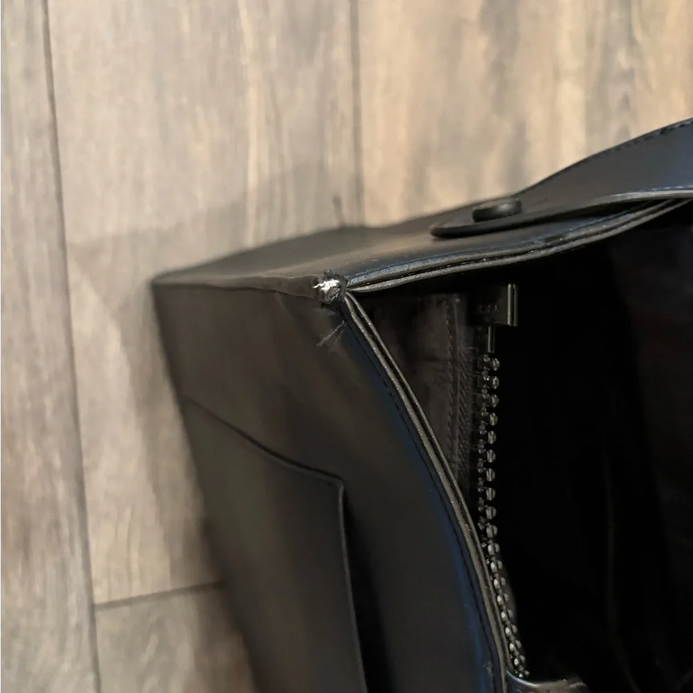 Dagne Dover Black Leather Tote
